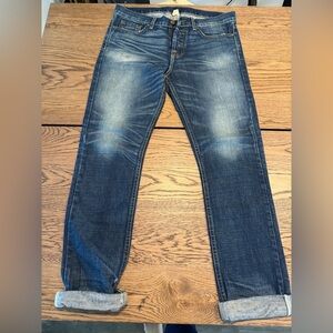 NSF Straight Slouch Jeans Women’s Size 27 Medium Wash Distressed Relaxed Fit